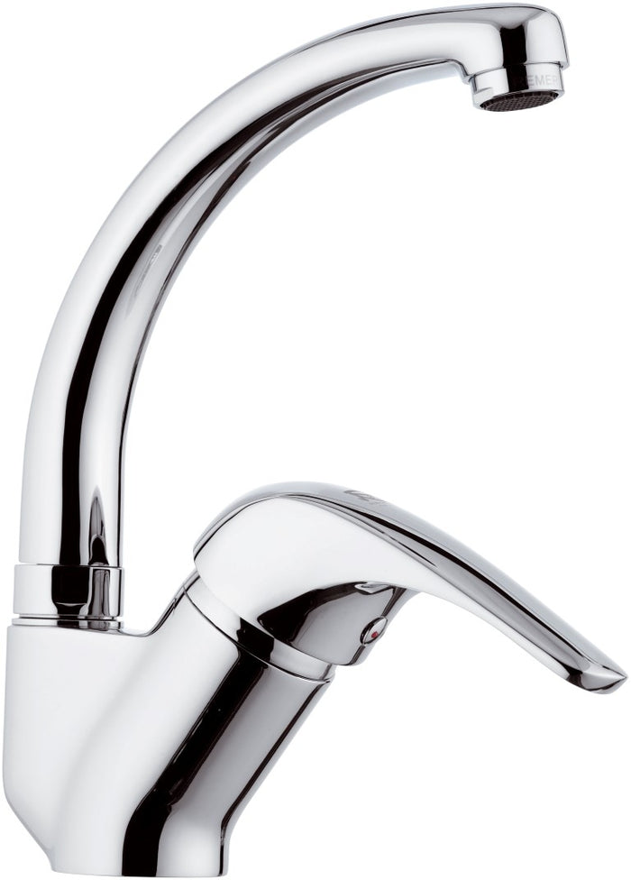 Rubinetto lavello con bocca alta a c girevole, modello corto - serie project