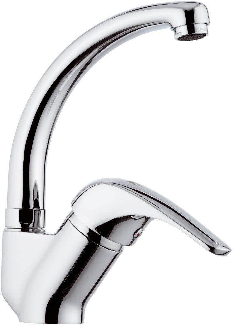 Rubinetto lavello con bocca alta a c girevole, modello corto - serie project