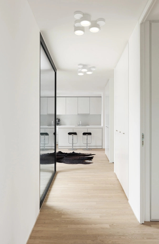 CHIO lampada da soffitto 3 Luci attacco GX53 Forma Tonda in gesso bianco