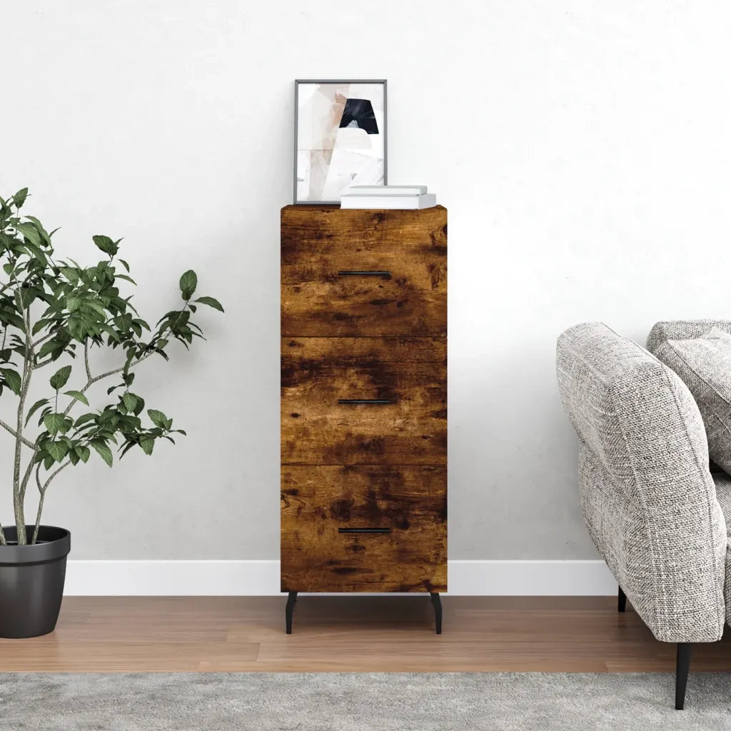Credenza | Madia | Buffet da pranzo | Armadio da pranzo Rovere Fumo 34,5x34x90 cm in Legno Multistrato