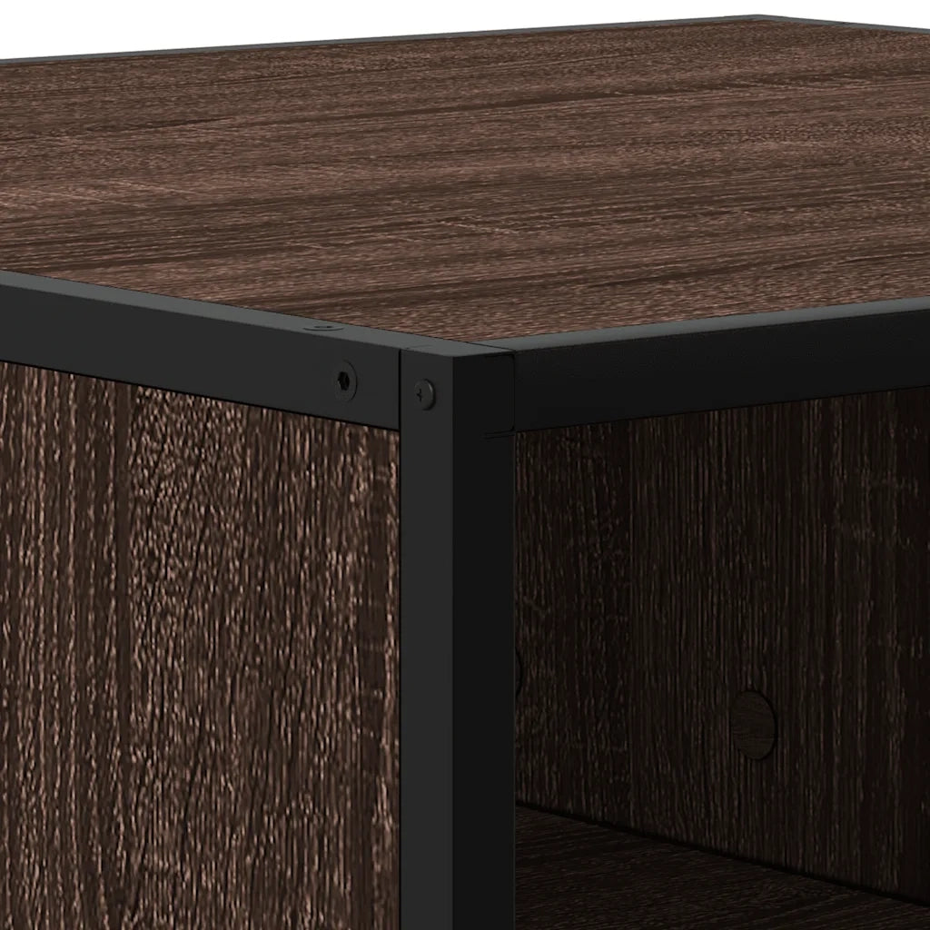 Tavolino Rovere Marrone 80x80x30 cm in Truciolato e Metallo