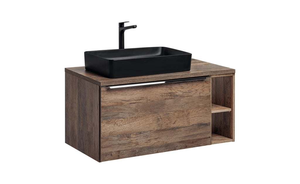 Set mobili bagno 100 cm con lavabo da appoggio Santa Fe Oak 100 x 1401 x 46 cm