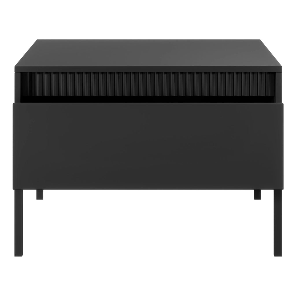 Kasinela, Tavolino da Salotto un Cassetto, 68x48x68h cm Nero
