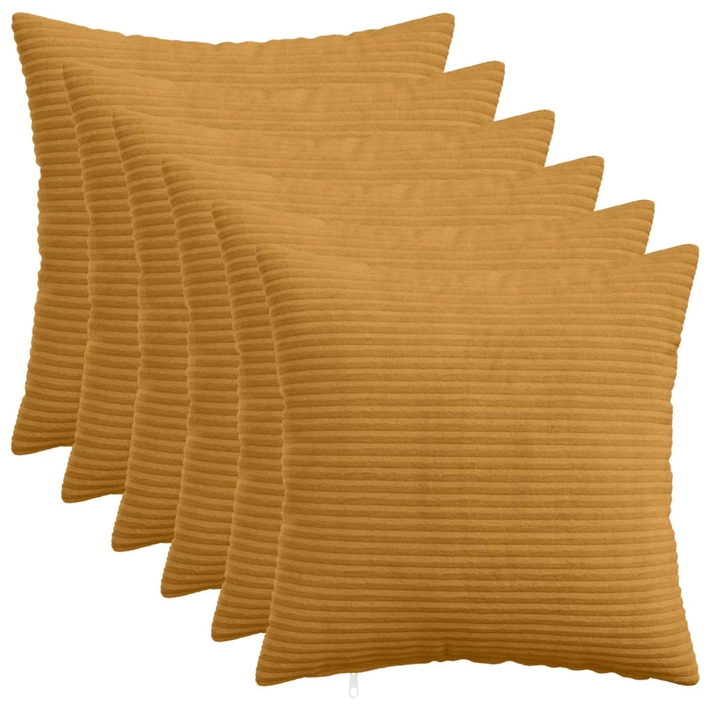 Federa 6 pcs HEERLEN Giallo 35 x 35 cm corduroy 908088