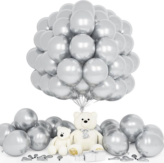 Decorazioni da festa in metallo argentato - set da 50 - 30 cm