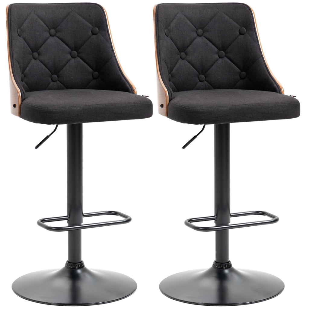 EasyComfort Set 2 Sgabelli Alti Girevoli da Cucina e Bar, Moderni ad Altezza Regolabile in Tessuto Traspirante, 47.5x50x93.5-116 cm