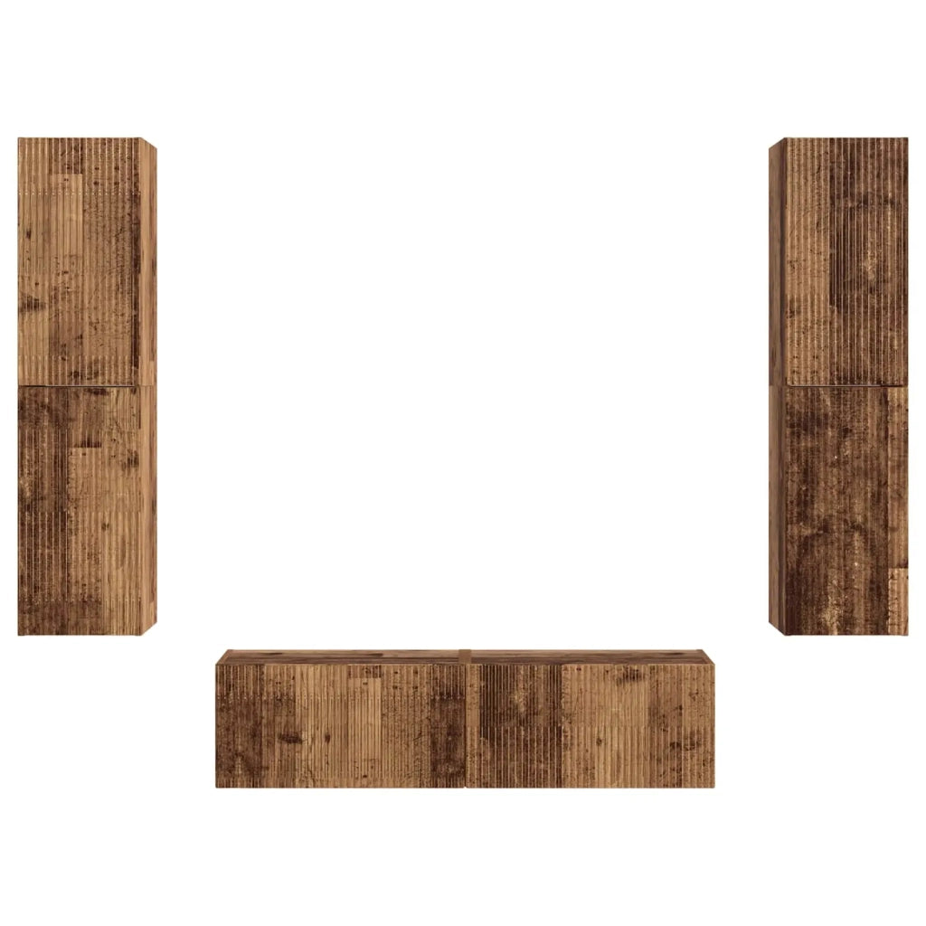 Set mobile TV 6 pz-Credenza per TV Legno vecchio Legno multistrato 780437