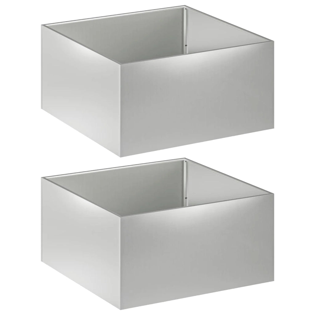Vaso da giardino 2 pz Argento 60 x 60 x 40 cm Acciaio zincato 8005103