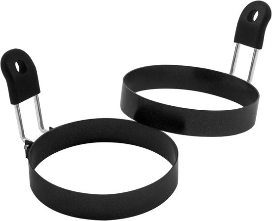 Set di teglie per muffin da 3,5 pollici (2 pezzi) con manici in silicone, teglie grandi, forme a muffin rotonde inglesi