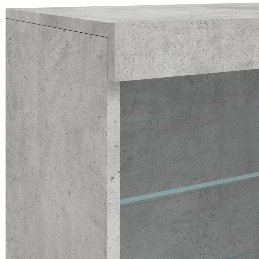 Credenza cassettiera armadio mobile contenitore organizer per cucina soggiorno salotto con luci LED 60,5 x 37 x 67 cm grigio 02_0030003