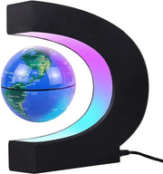 Globus magnetico oscillante con illuminazione LED rotazione automatica - globus illuminato - decorazione per bambini e adulti per ufficio casa (blu)