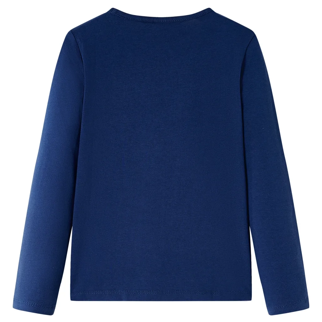 Maglietta da Bambina Maniche Lunghe Blu Marino 104 14180