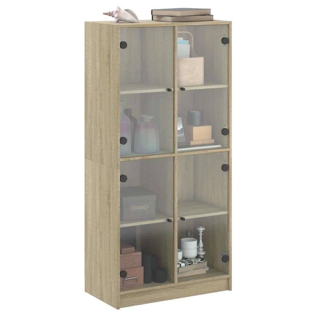 Credenza con Ante Rovere Sonoma 68x37x142 cm Legno Multistrato 246098