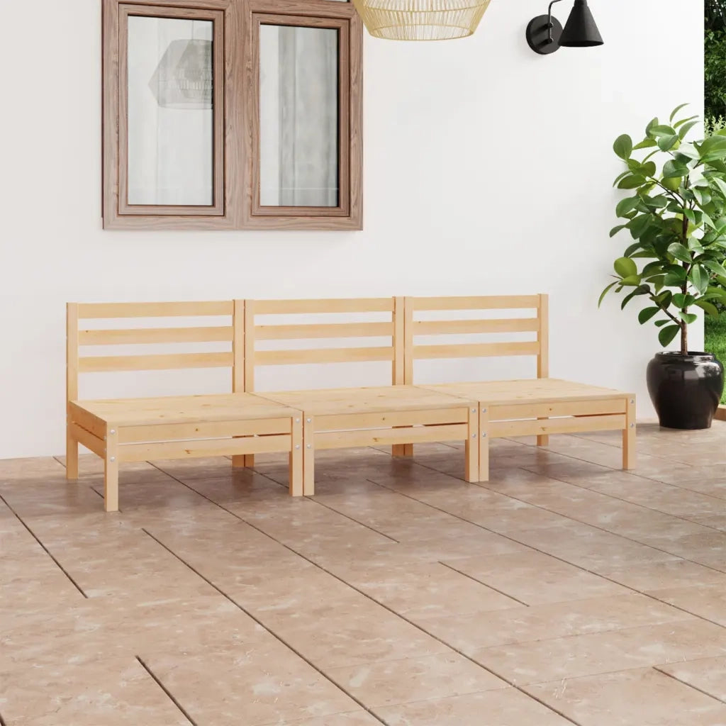 Set Divani da Giardino 3 pz in Legno Massello di Pino 3082442