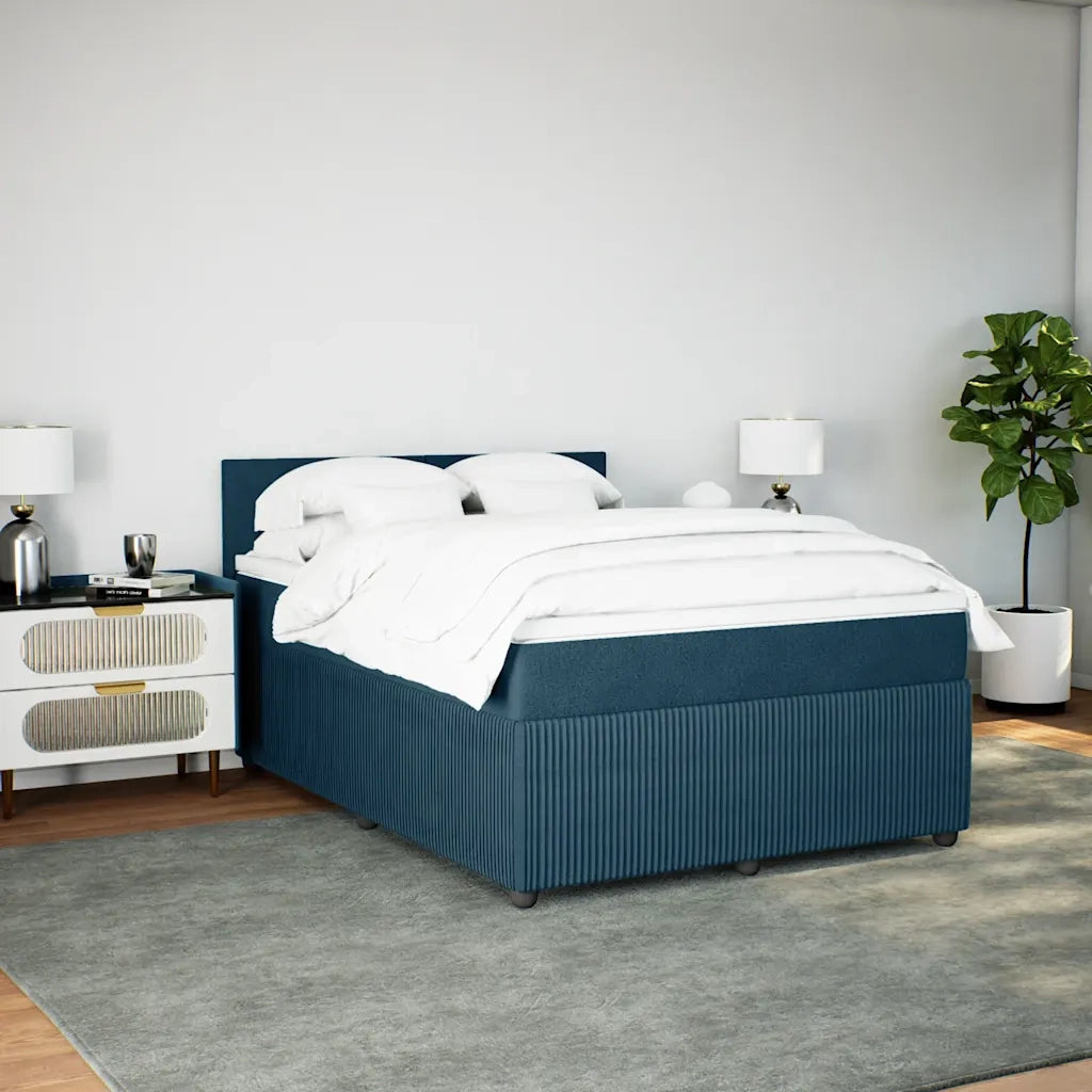 Giroletto a Molle con Materasso Blu 140x200 cm in Velluto 3287756