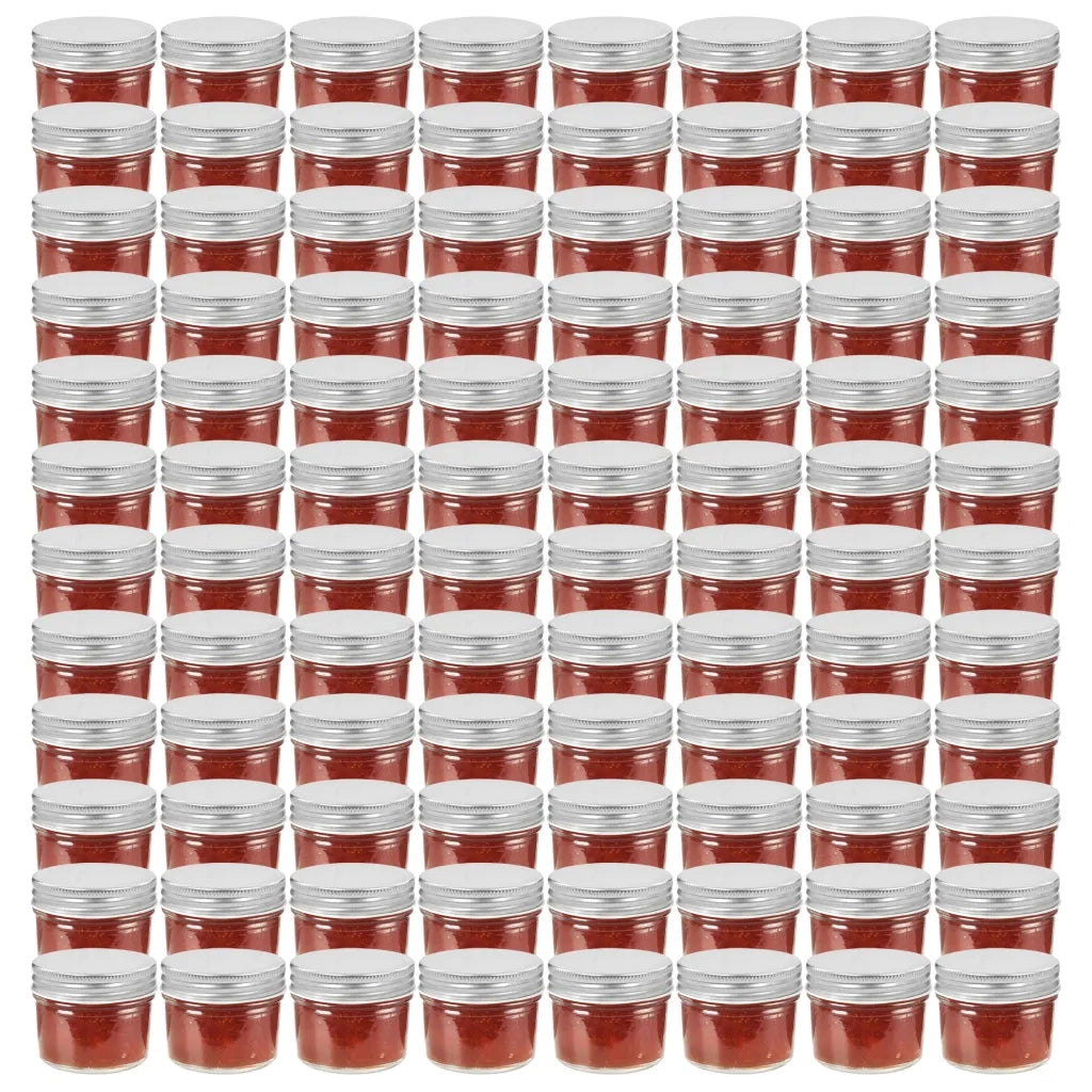 Vaso per Marmellata in Vetro Coperchio Argento 96 pz 110 ml CFW9683870