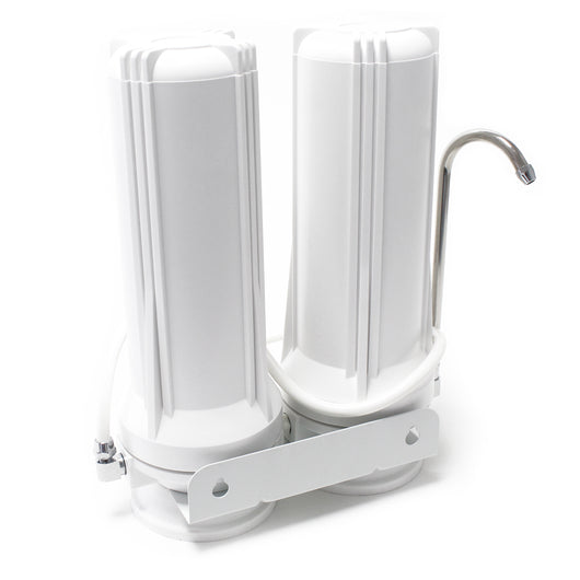 Naturewater Filtro dell'acqua a 2 livelli TR202 con cartucce filtranti 254 mm, con rubinetto