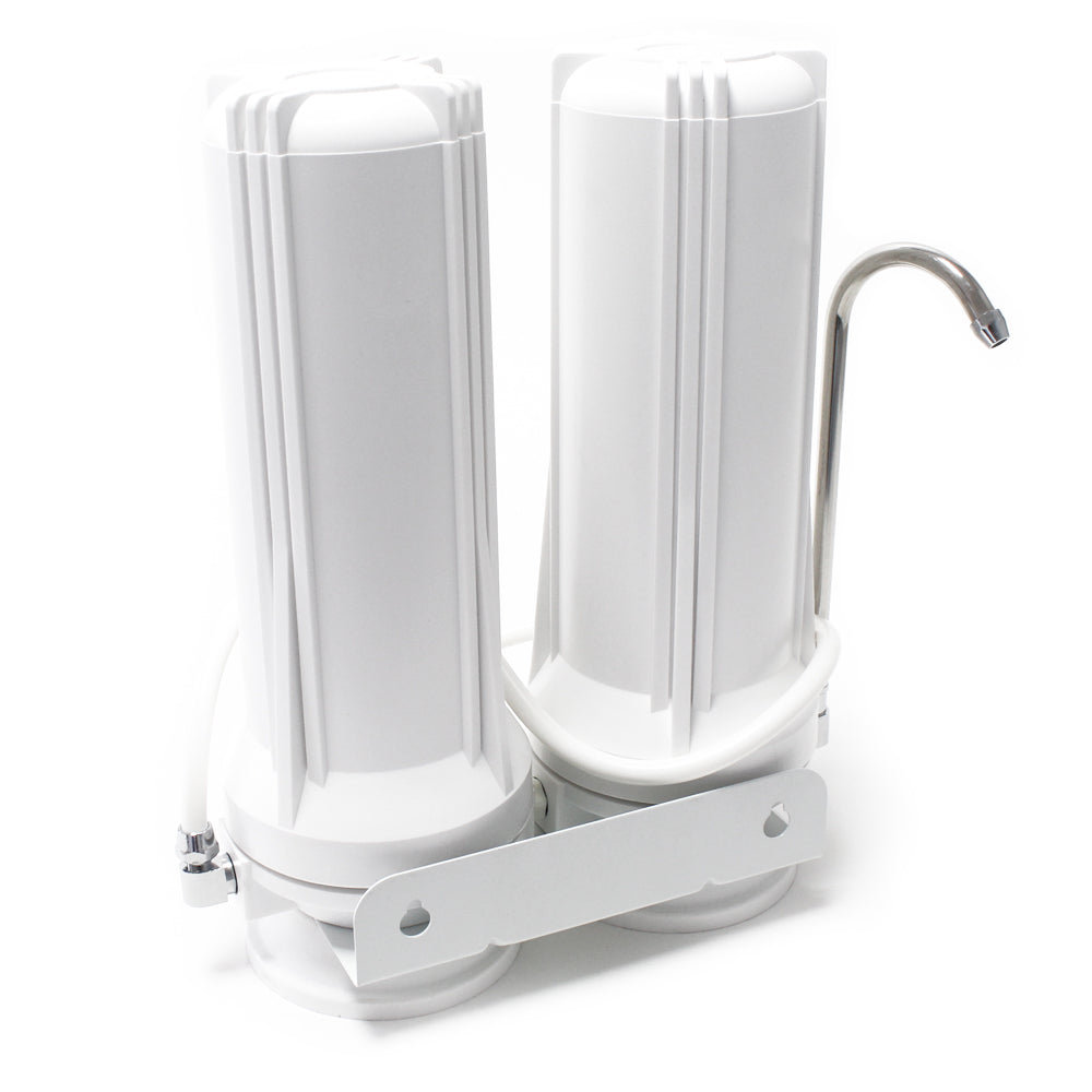 Naturewater Filtro dell'acqua a 2 livelli TR202 con cartucce filtranti 254 mm, con rubinetto