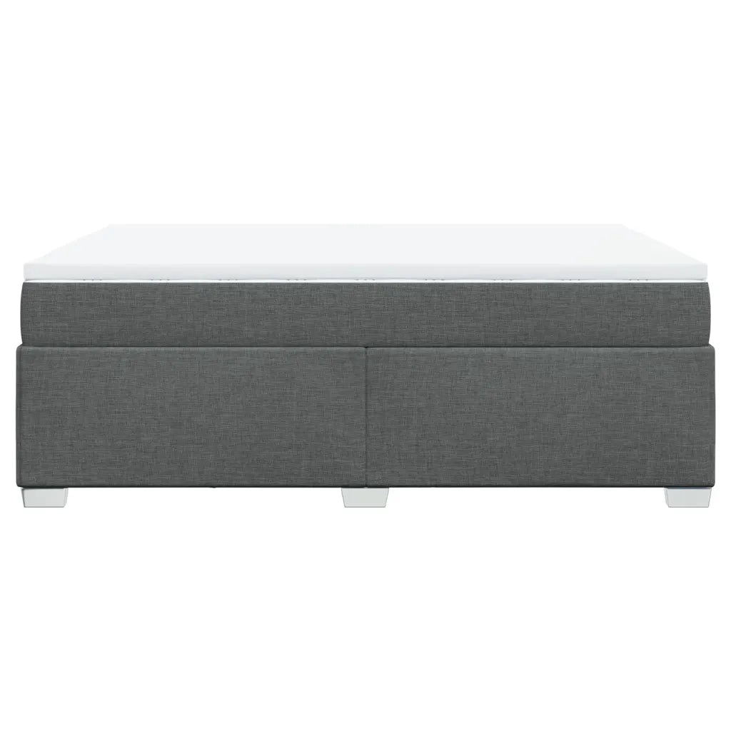 Giroletto a Molle con Materasso Grigio Scuro 140x190 cm Tessuto 3285131