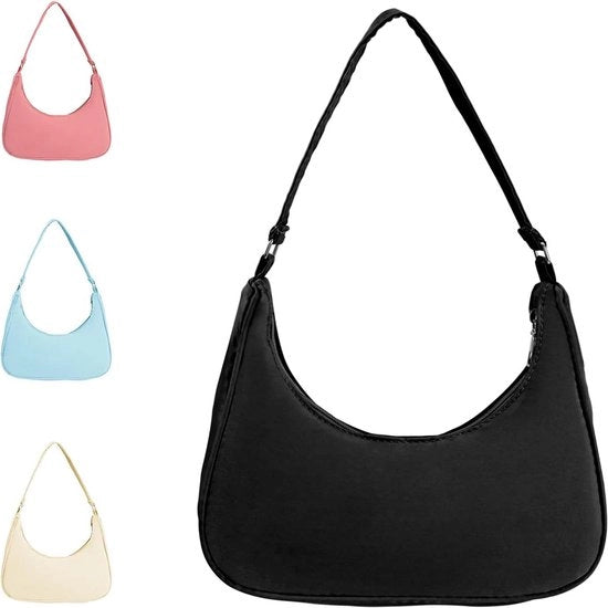 Borsa a tracolla premium per donna - Stile anni 90 - Nero - Borsa da donna