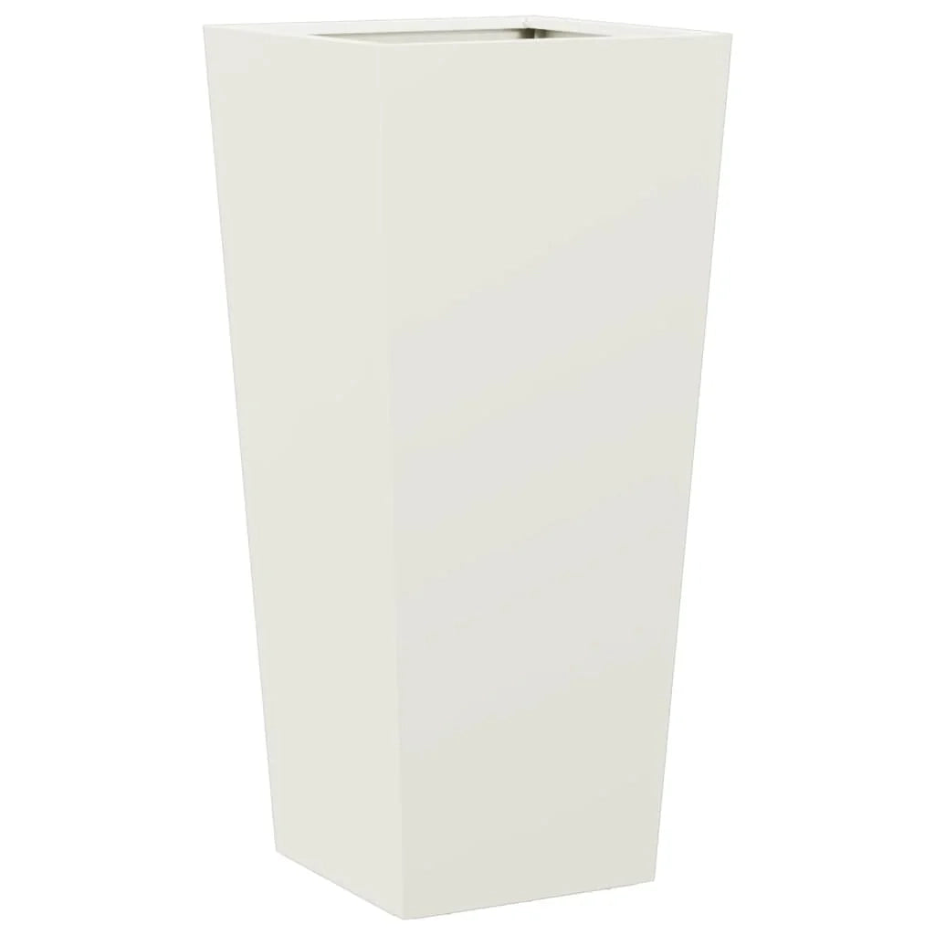 Fioriera rialzata per piante fiori giardino terrazze set da 2 35 x 35 x 75 cm acciaio bianco 02_0038940