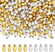 Spaziatore a Barile Kralen 1000 Stuks - Kralen in Plastica - Kralen Europee - 6 x 3 mm - Perle Zilarghe/ Dorate tra le Perle - Superficie Liscia - Kralen per Gioielli