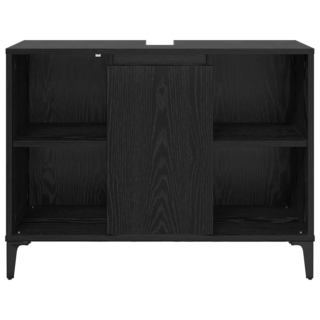 Armadio sottolavello con porta-Mobile sottolavello Rovere Nero 80 x 33 x 60 cm