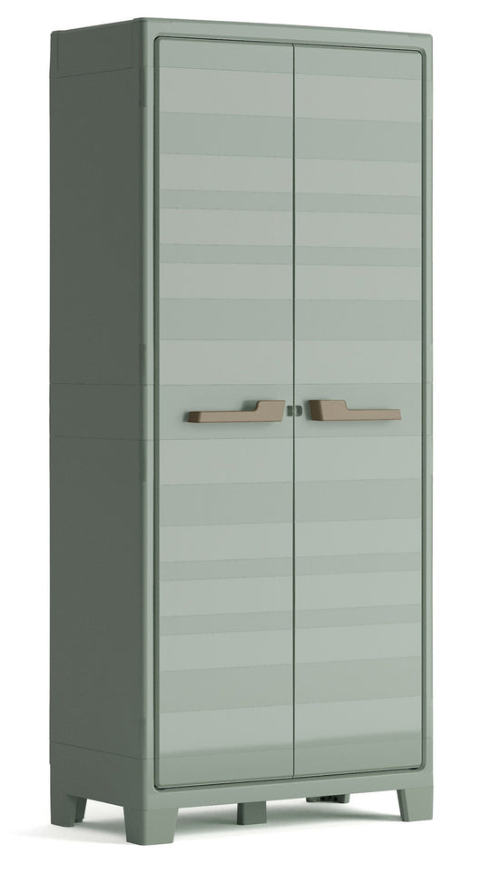 Armadio da Giardino 4 Ripiani 80x44x182 cm Keter Planet Outdoor Alto Grigio e Verde