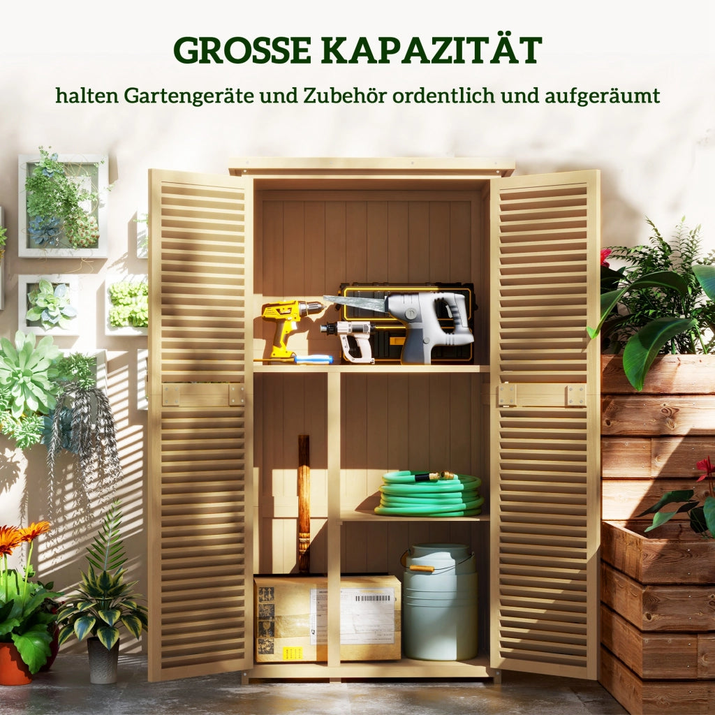 Mobile da giardino 2 ante con serratura ¨C Xylo ¨C legno pino 87x46,5x160 giallo chiaro