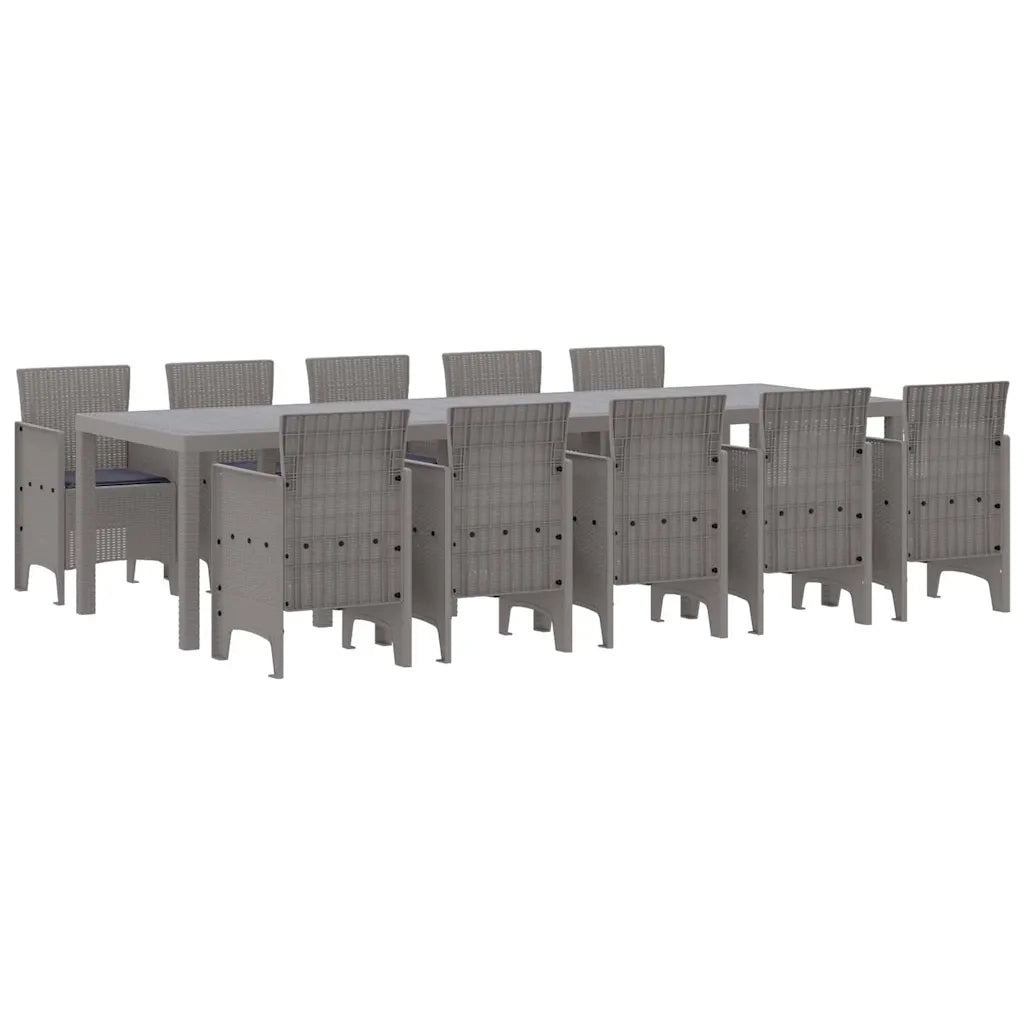 Set da Pranzo per Giardino 11 pcs Grigio chiaro e Antracite
