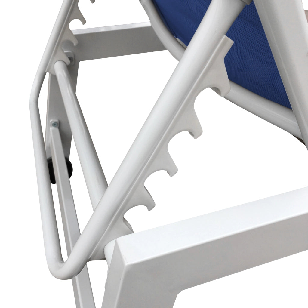 Lettino BARBADOS in textilene blu - alluminio bianco