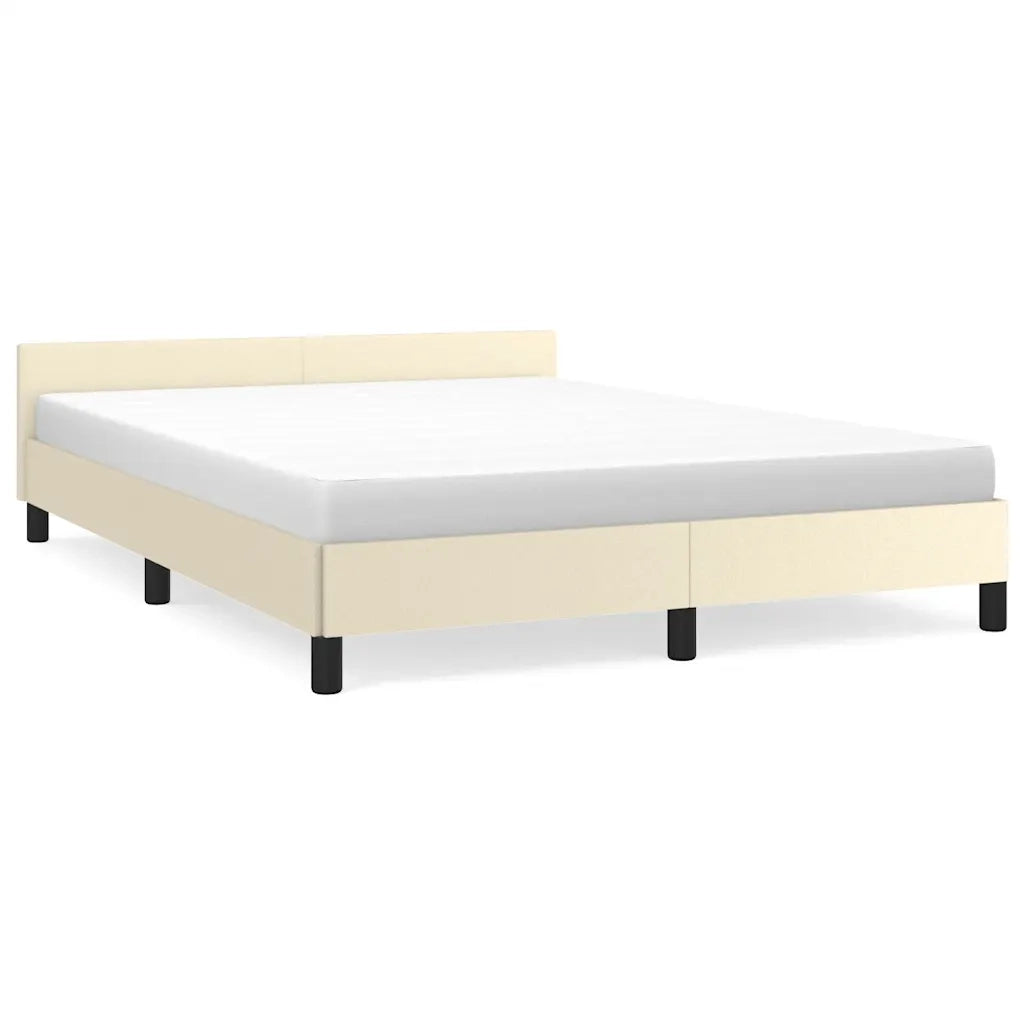 Giroletto con Testiera senza Materasso-Struttura Letto Crema 140x190 cm