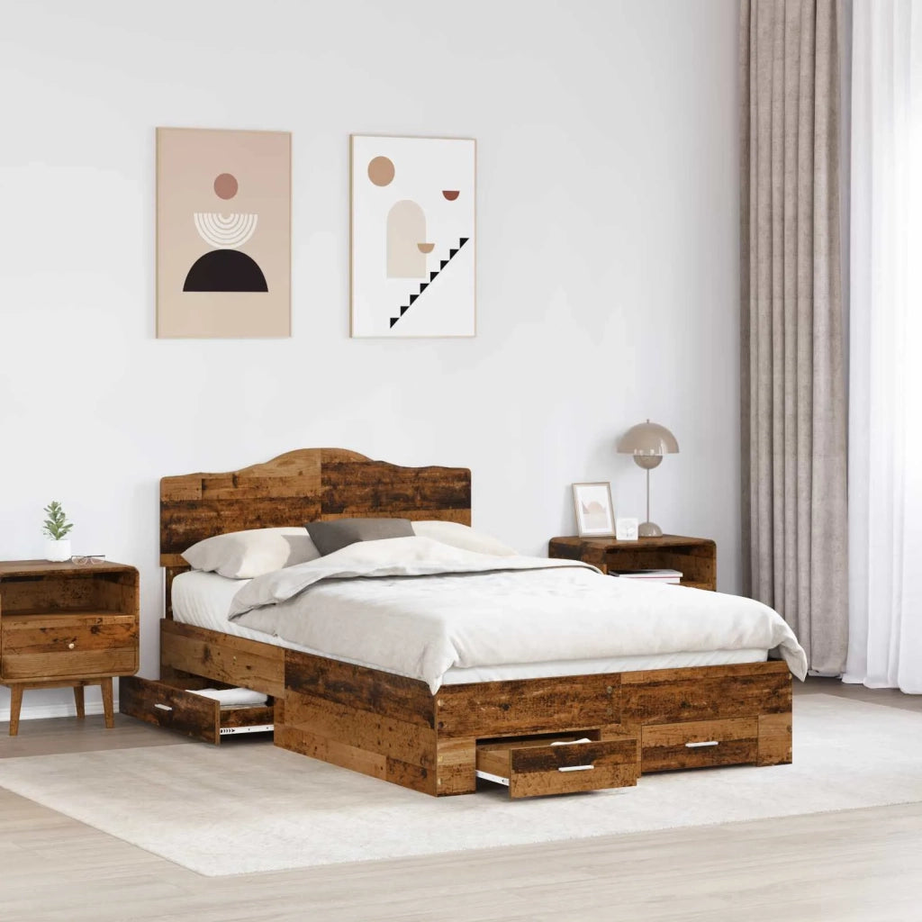 Struttura del letto con testiera Legno vecchio 120 x 190 cm 3413227