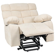 Poltrona reclinabile elettrica Poliestere beige chiaro Seduta singola imbottita con poggiapiedi Funzione di sollevamento Design moderno Relax