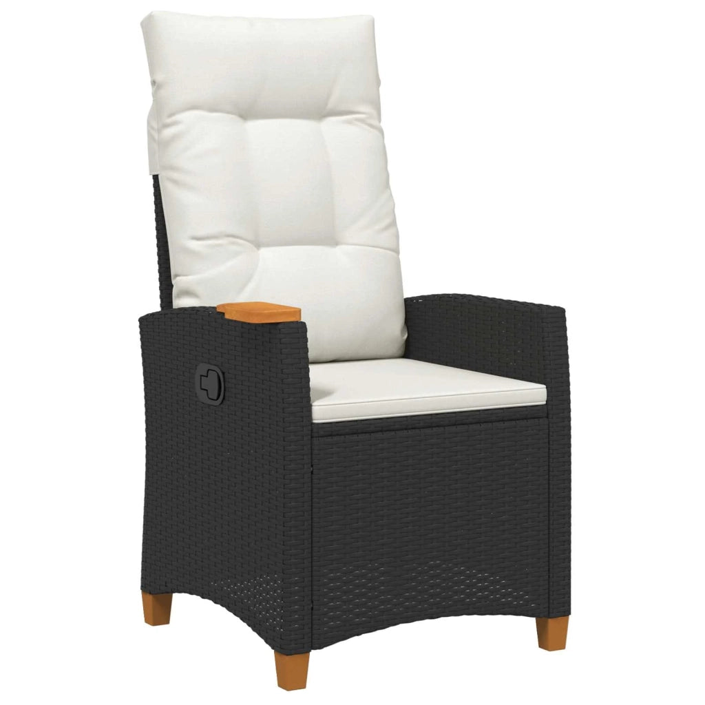Poltrona reclinabile con tavolino 62 x 64 x 112 cm polyrattan