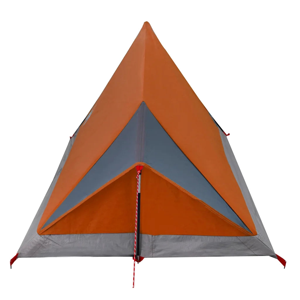 Tenda da Campeggio 2 Persone-Tenda per Escursionismo Grigio e Arancione Impermeabile 886821