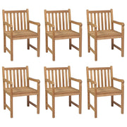 Sedie da Giardino 6 pz con Cuscini Azzurri in Massello di Teak 3073050