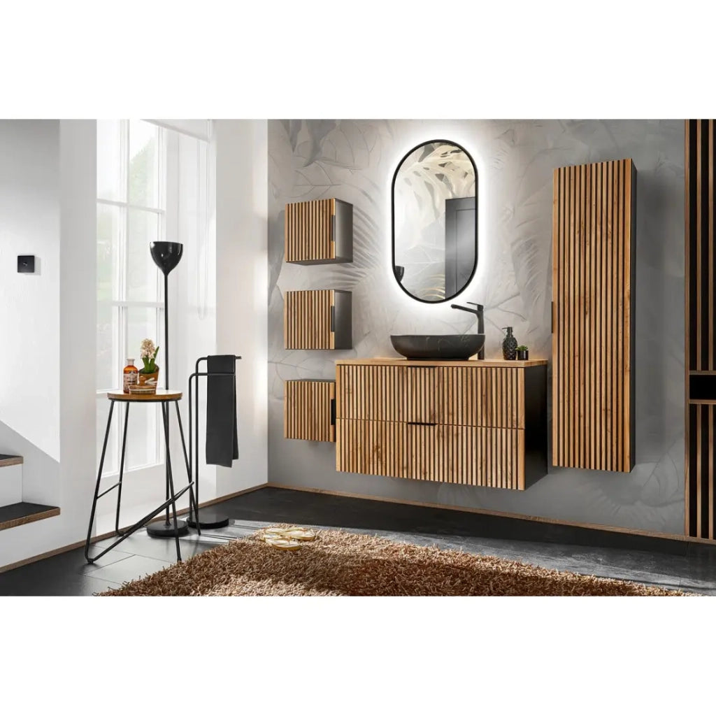 Lavabo da appoggio ovale 52x39,5 cm nero e dorato effetto marmo con piletta click clack