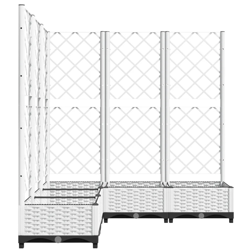 Fioriera | Cassetta per fiori | Vaso da Giardino con Graticcio Bianco 120x120x121,5 cm PP
