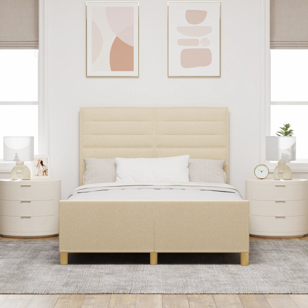letto in tessuto crema  140x190 cm