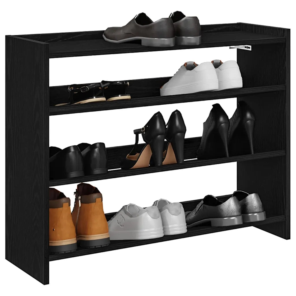 Scarpiera Nera 80x25x62 cm in Legno Multistrato 859915