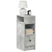 Comodini 2 pz con Cassetto Grigio Cemento 25x31x66 cm