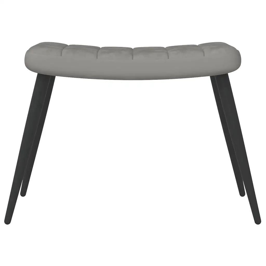 Divano Sedia-Poltrona Relax con Sgabello Grigio Chiaro in Velluto 554570