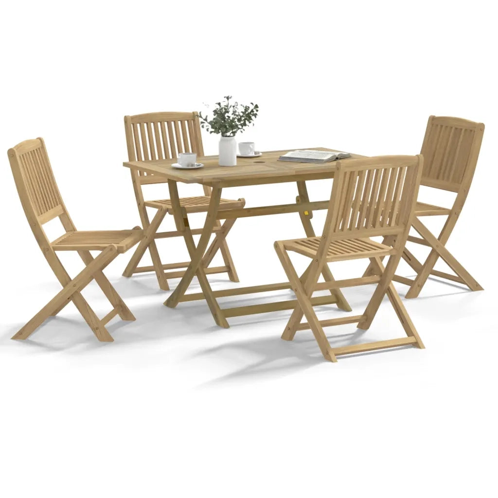 Set da Pranzo per Giardino 5 pz | Set Salotto da Giardino in Legno Massello di Acacia