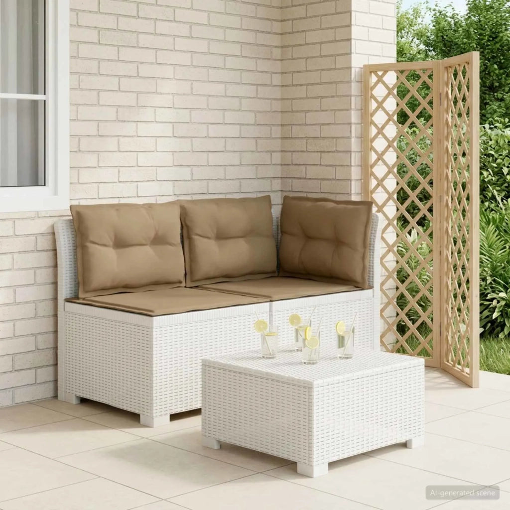 Divano da esterno-Divano da Giardino a 2 Posti con Cuscini Aspetto Rattan PP 801078