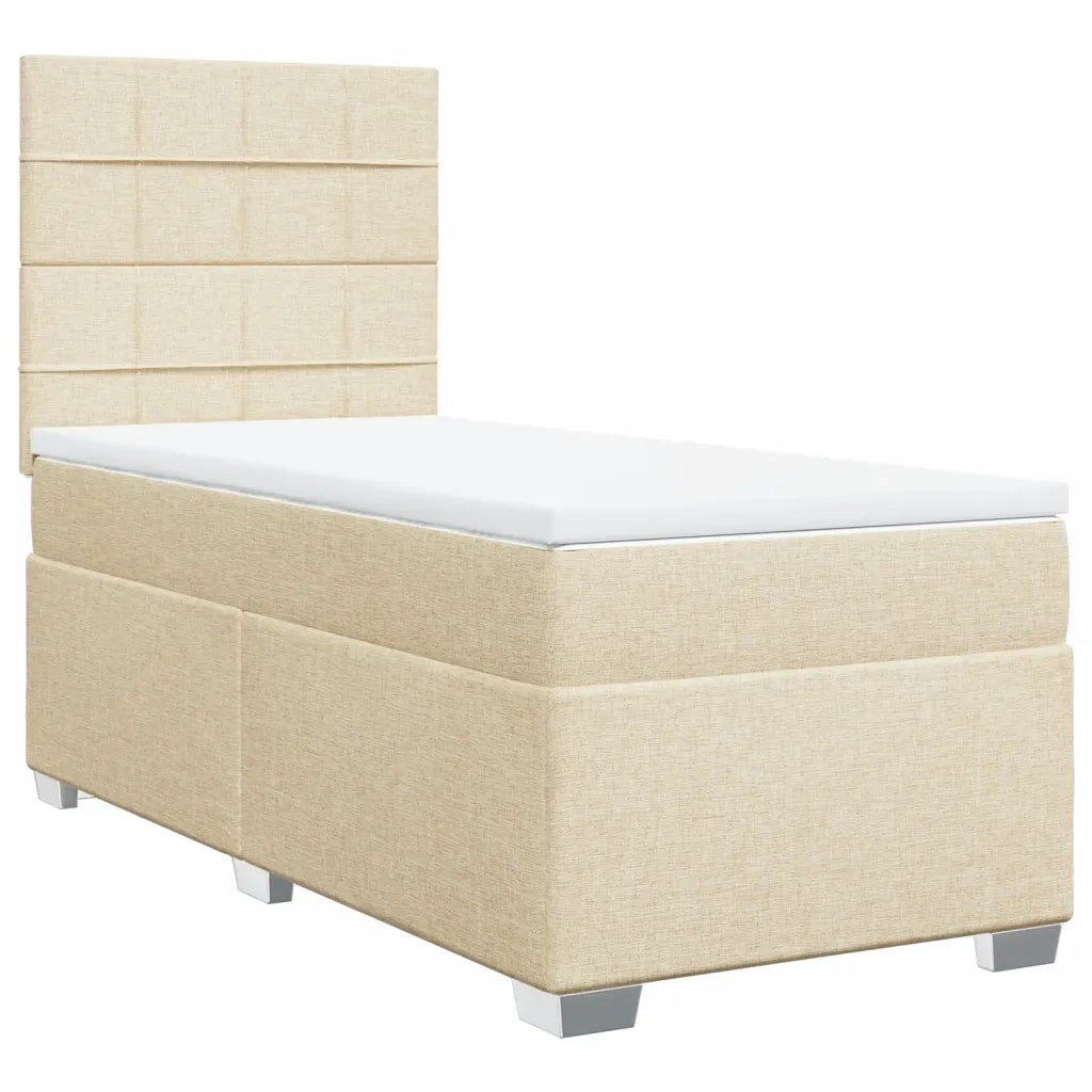 Giroletto a Molle con Materasso Crema 100x200 cm in Tessuto 3292704