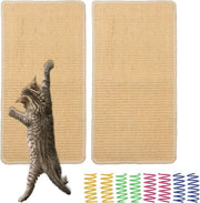 Matte per gatto 2 pezzi in Sisal - Tappeto per gatto 50×25 cm - Mat per gatto - Pannelli di protezione per gatto - Tappeto in Sisal - Mat per pavimento - Mat per porta - Protezione per gatto contro graffi