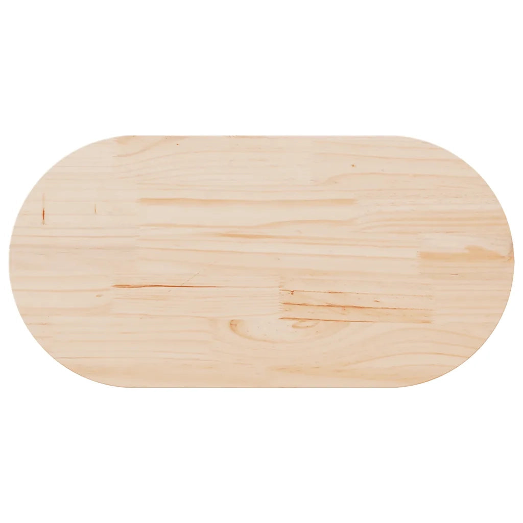 Piano Tavolo 100x50x2,5 cm in Legno Massello di Pino Ovale