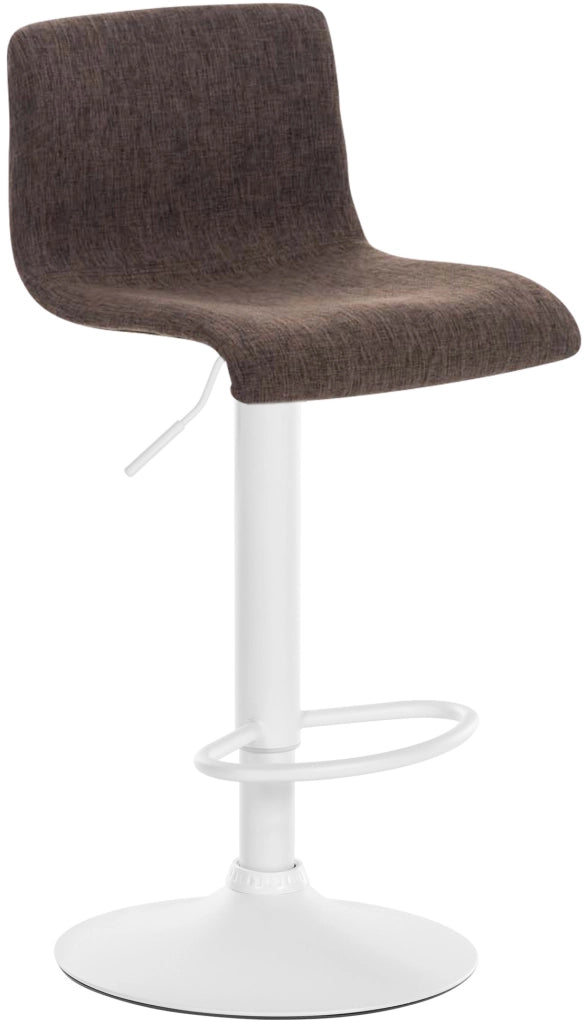 Sgabello HOVER in tessuto marrone,Metallo bianco opaco