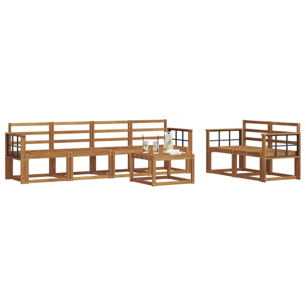 Set di divani da esterno 7 pcs Naturale